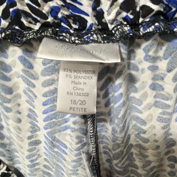 Avenue Pull On Leggings Black White Blue, Womens Size 18 / 20 Petite Pockets NWT - Picture 3 of 6